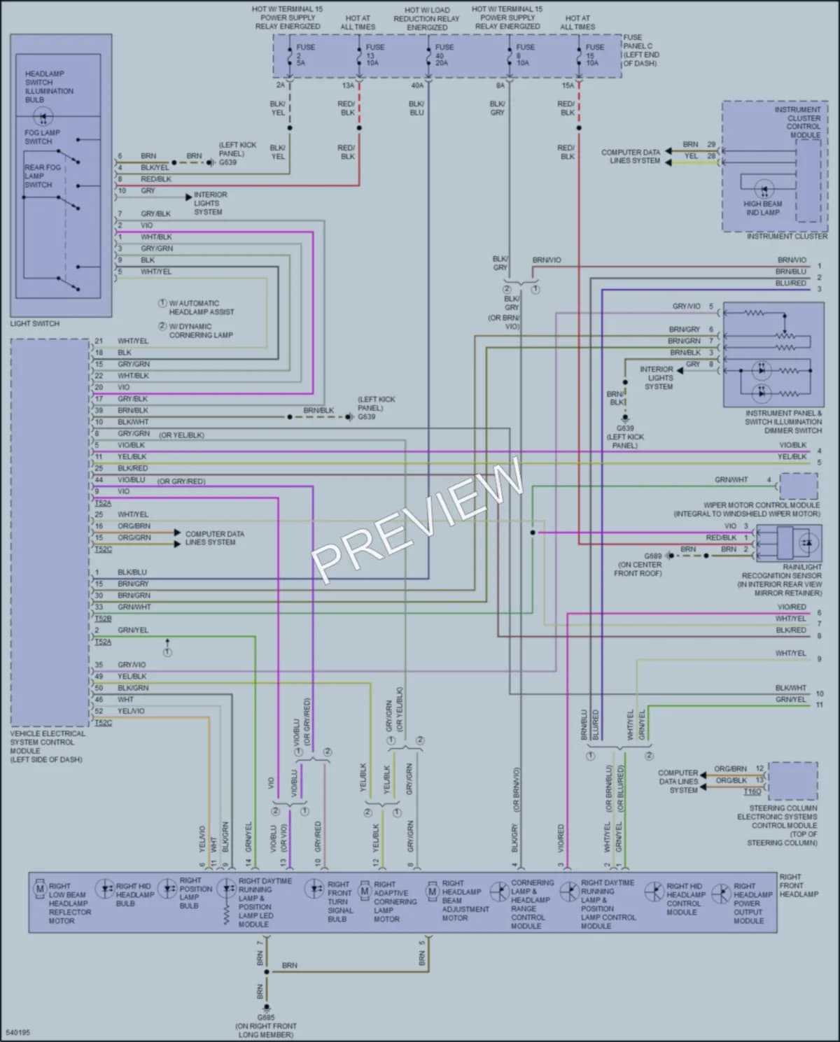 2017 Volkswagen CC Headlights wiring diagram preview