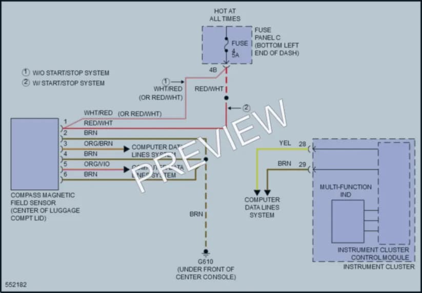 2017 Volkswagen GLI Instrument Cluster wiring diagram preview