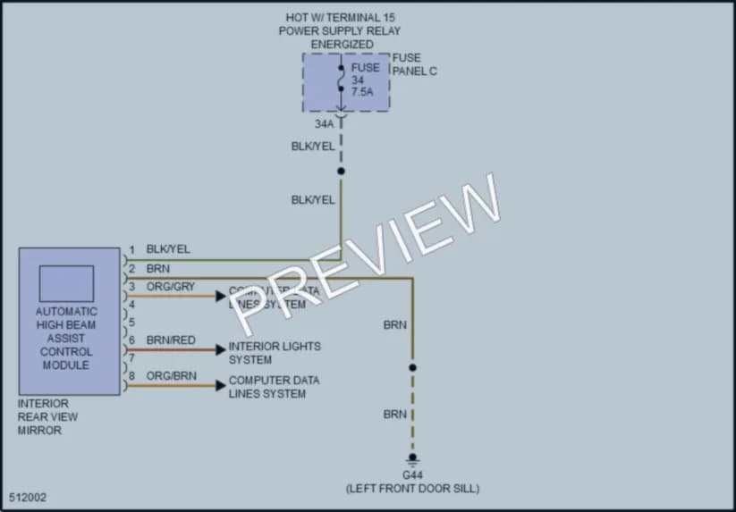 2017 Volkswagen Golf Power Mirrors wiring diagram preview