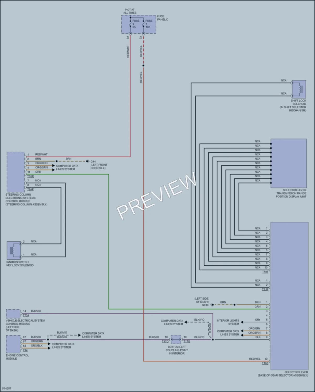 2017 Volkswagen Golf Shift Interlock wiring diagram preview