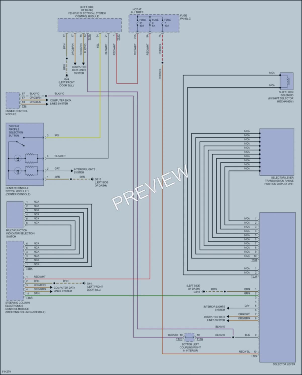 2017 Volkswagen Golf Transmission wiring diagram preview