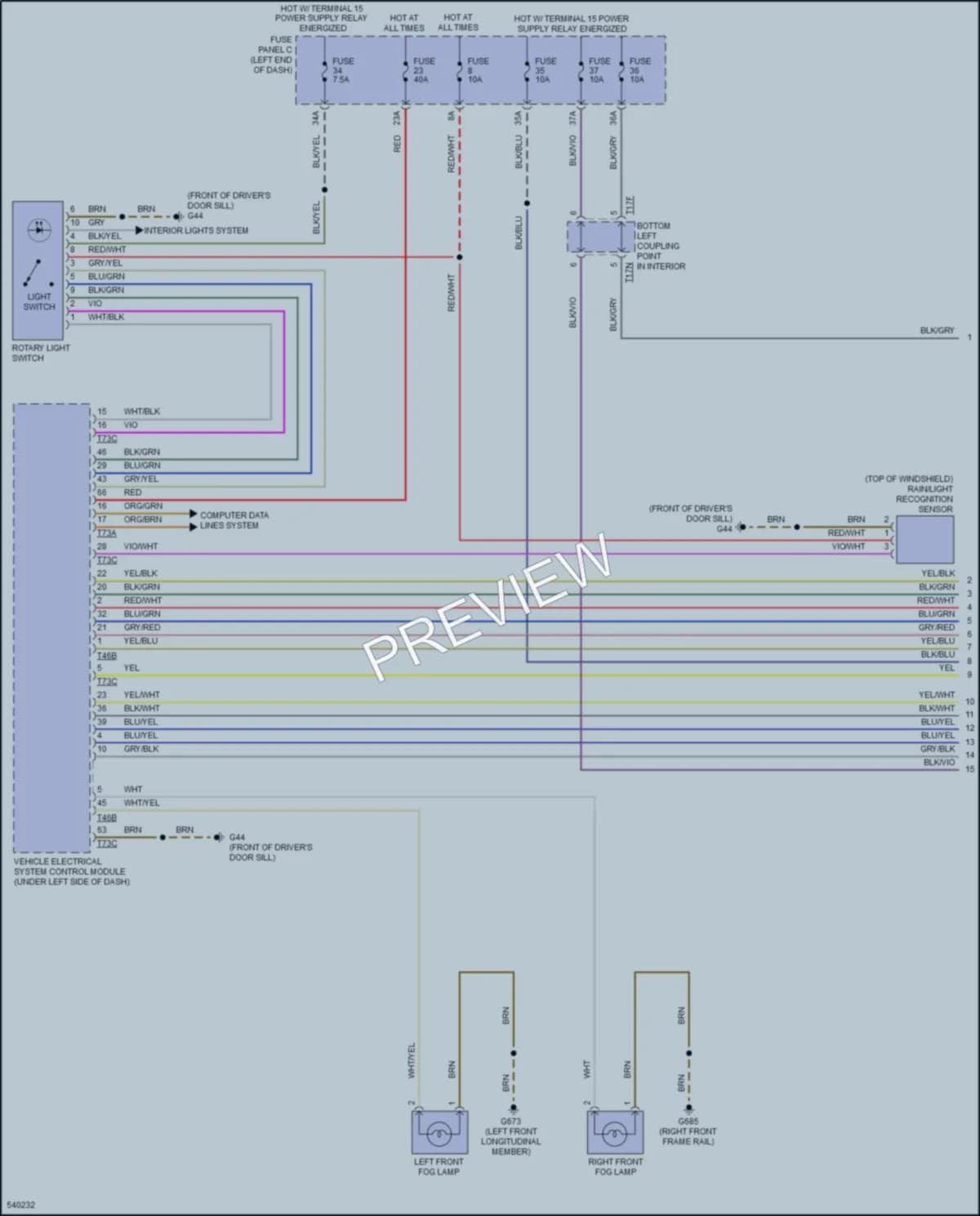 2017 Volkswagen GolfAlltrack Headlights wiring diagram preview