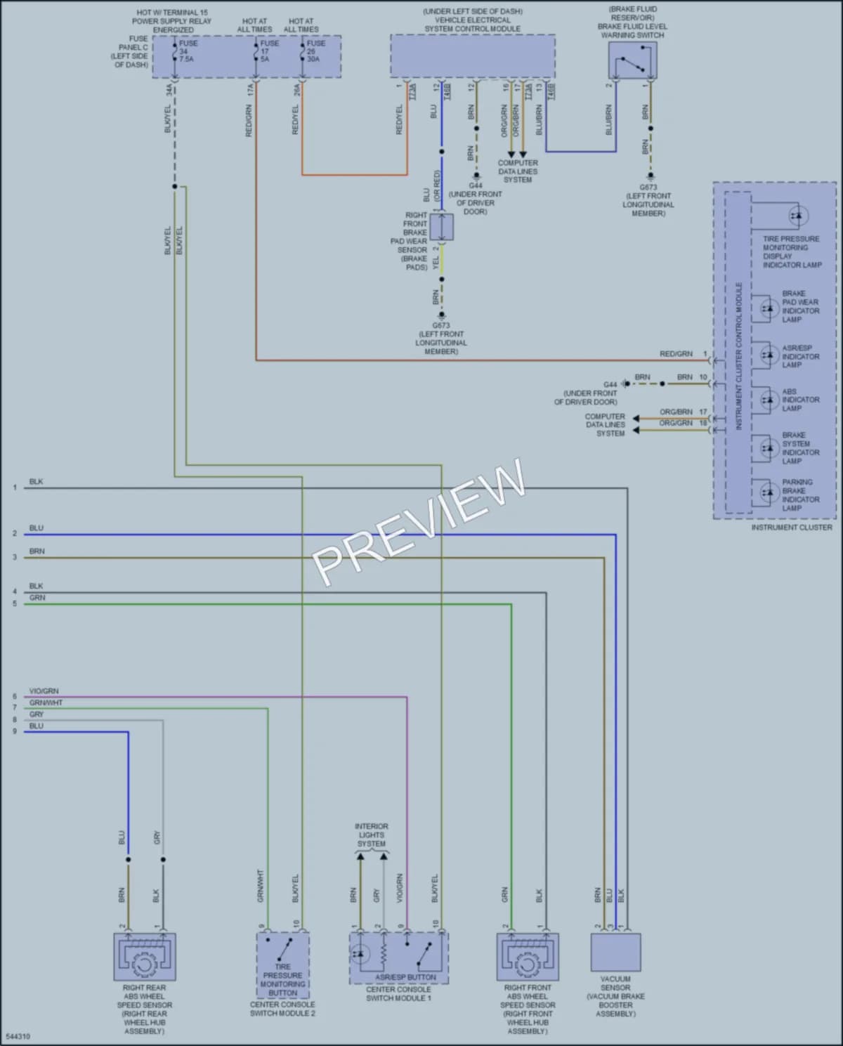 2017 Volkswagen GolfGTI Anti Lock Brakes wiring diagram preview
