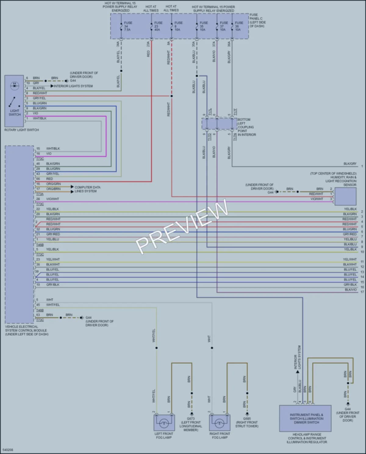 2017 Volkswagen GolfGTI Headlights wiring diagram preview
