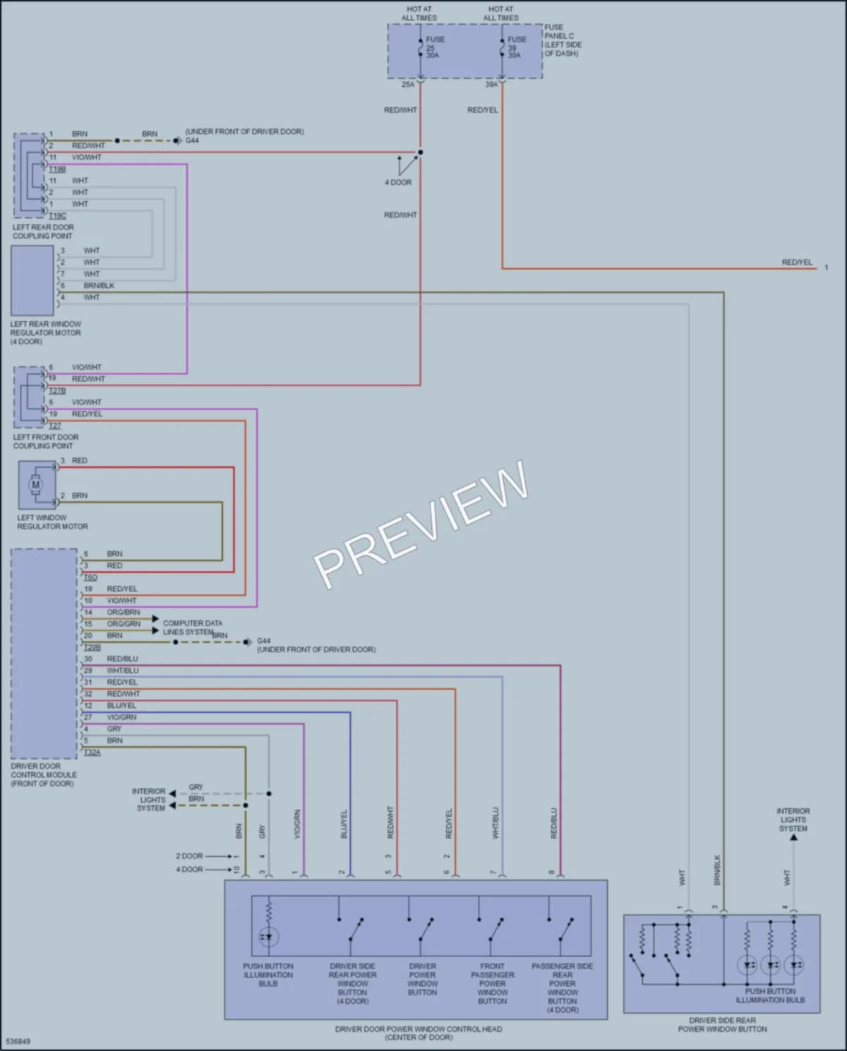 2017 Volkswagen GolfGTI Power Windows wiring diagram preview