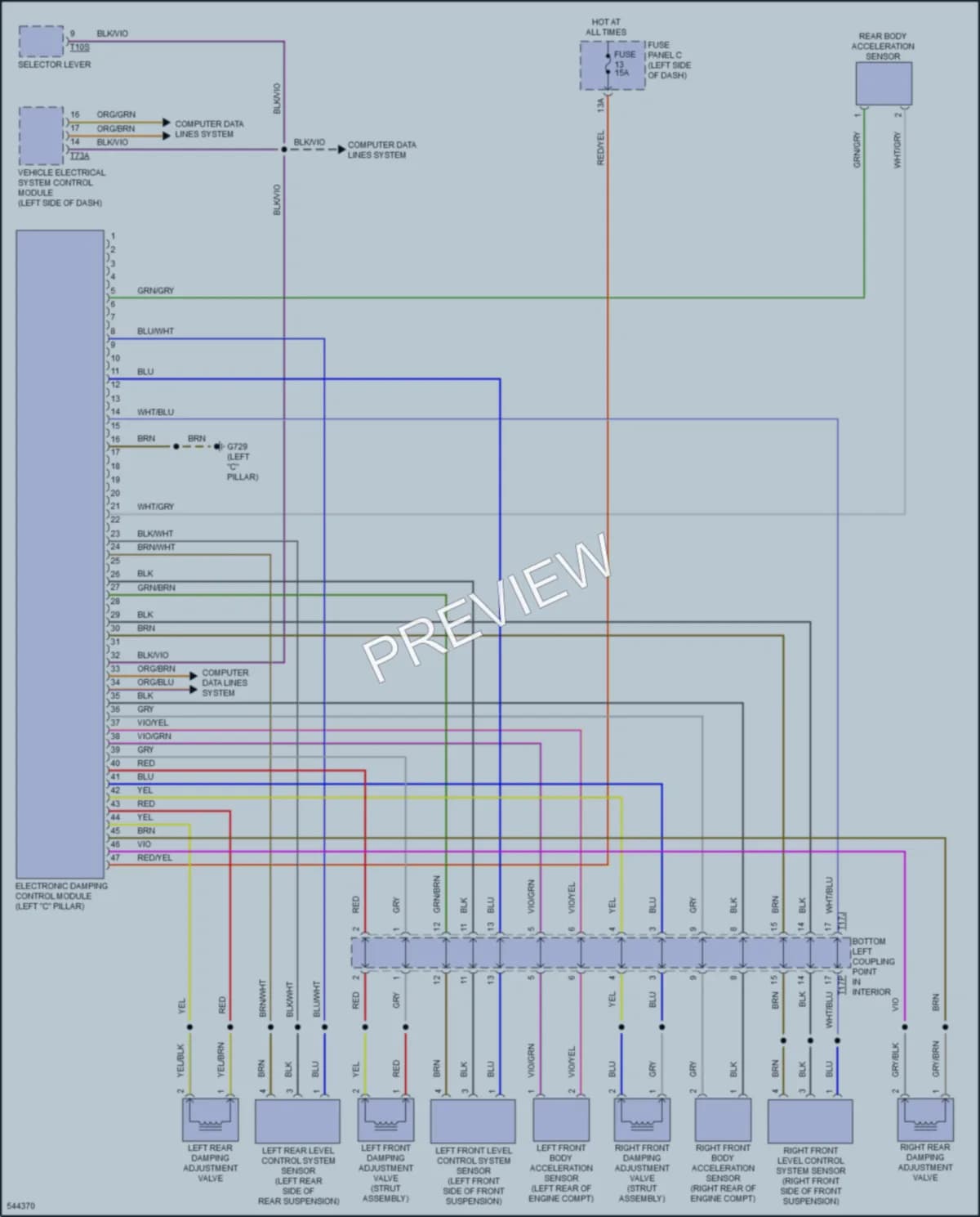 2017 Volkswagen GolfR Electronic Suspension wiring diagram preview