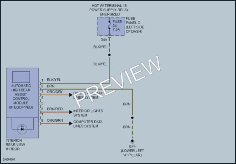 2017 Volkswagen GolfR Power Mirrors wiring diagram preview