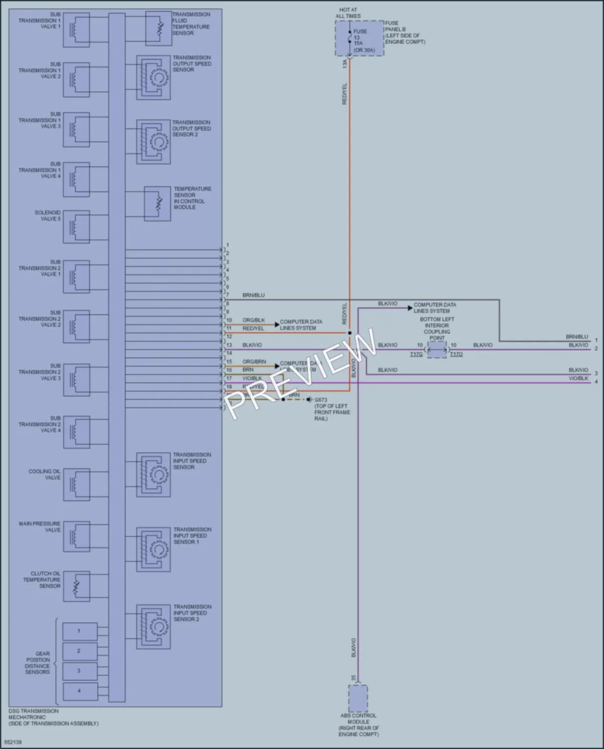 2017 Volkswagen GolfR Transmission wiring diagram preview