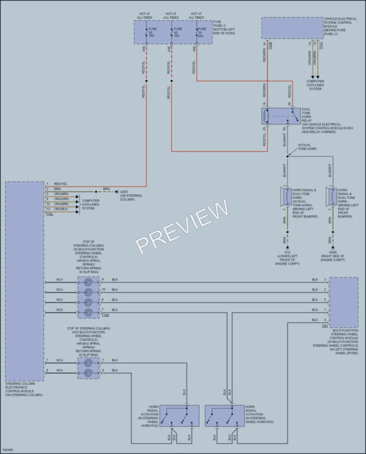 2017 Volkswagen Jetta Horn wiring diagram preview