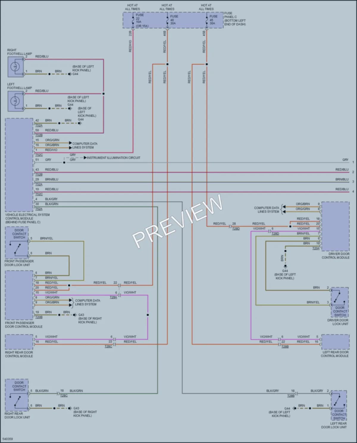 2017 Volkswagen Jetta Interior Lights wiring diagram preview