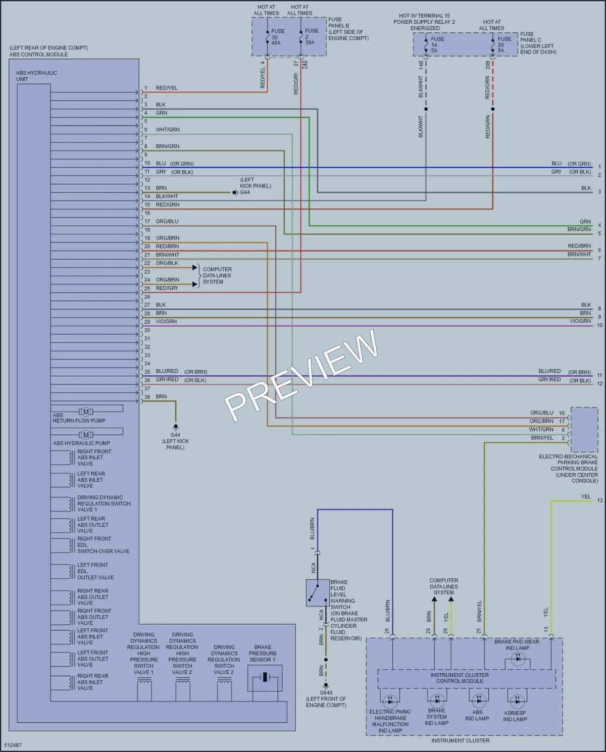 2017 Volkswagen Tiguan Anti Lock Brakes wiring diagram preview