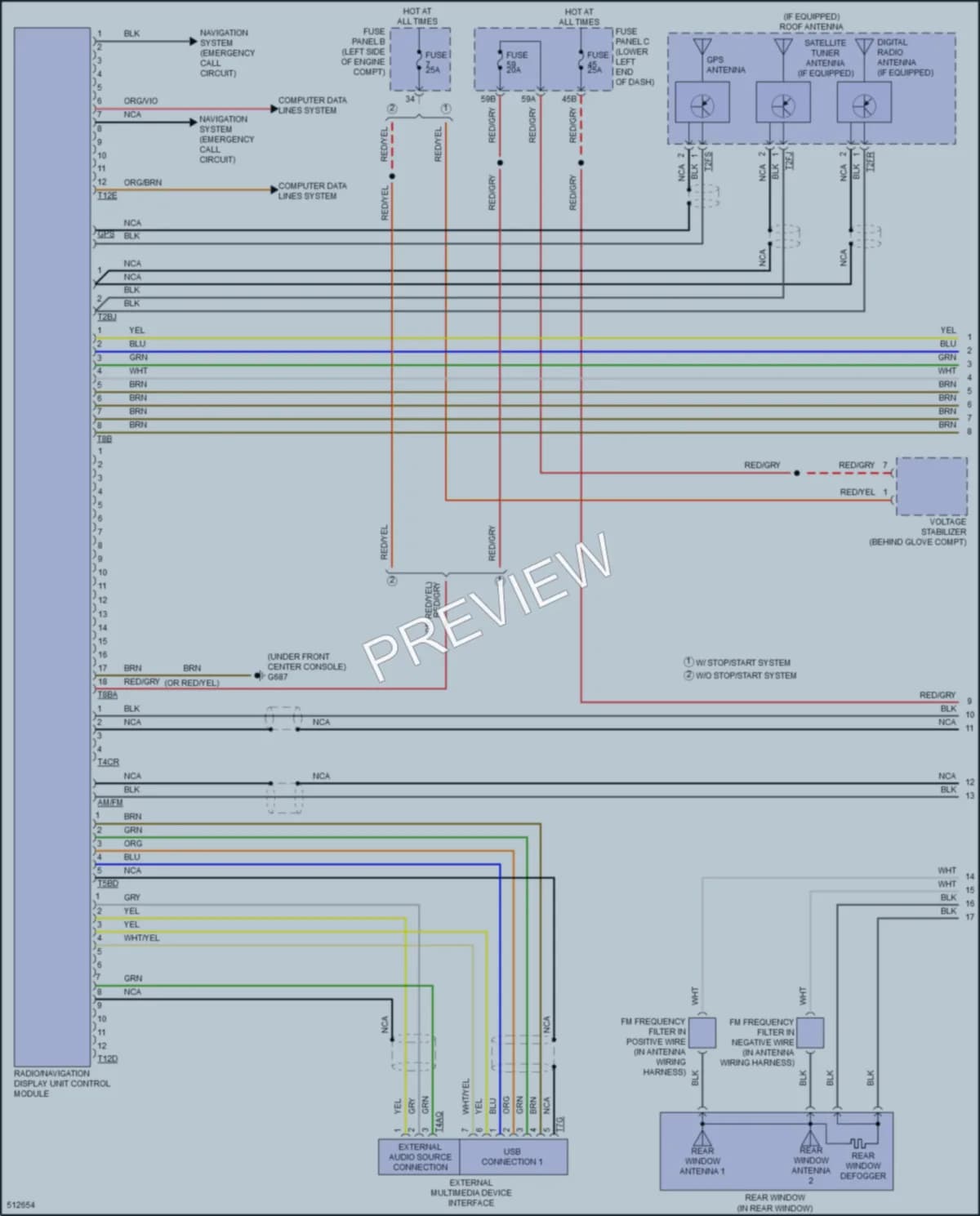 2017 Volkswagen Tiguan Radio wiring diagram preview