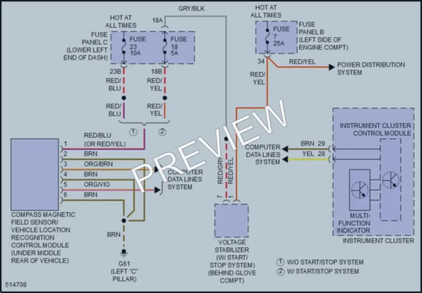 2017 Volkswagen TiguanLimited Instrument Cluster wiring diagram preview