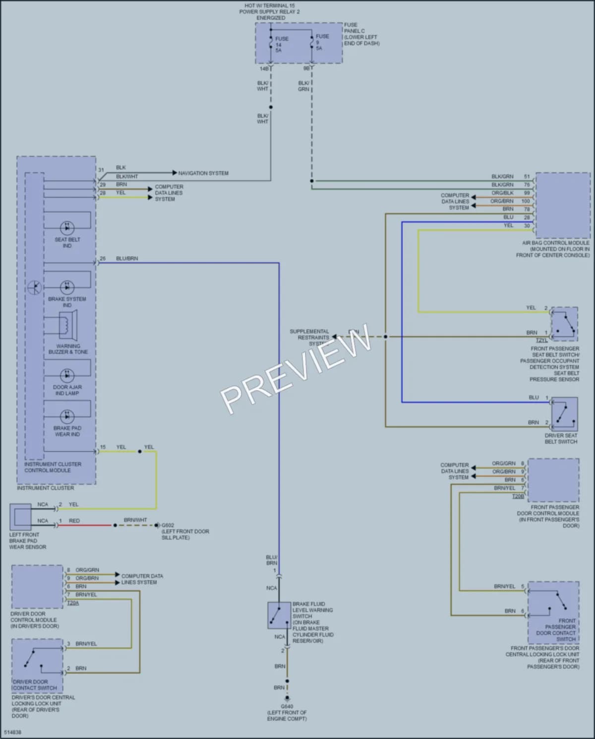 2017 Volkswagen TiguanLimited Warning Systems wiring diagram preview
