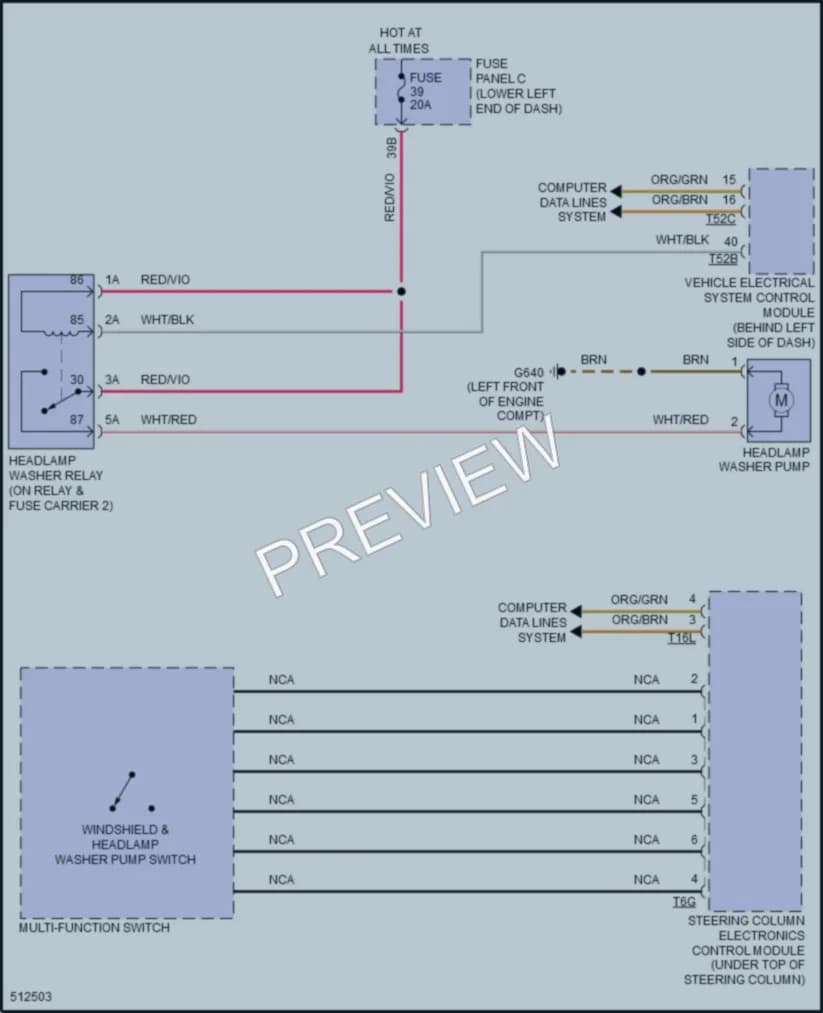 2017 Volkswagen TiguanLimited Wiper Washer wiring diagram preview