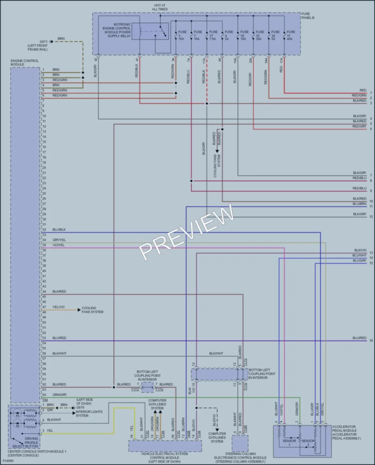 2017 Volkswagen eGolf Engine Performance wiring diagram preview