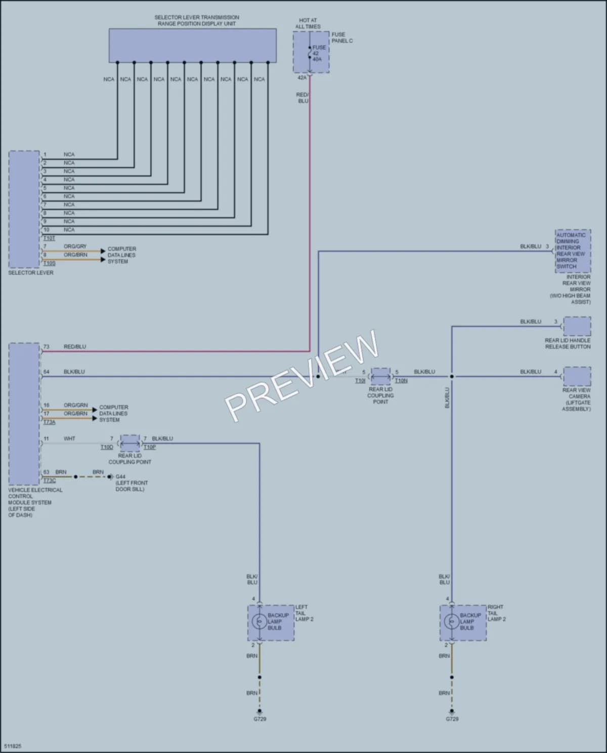 2017 Volkswagen eGolf Exterior Lights wiring diagram preview