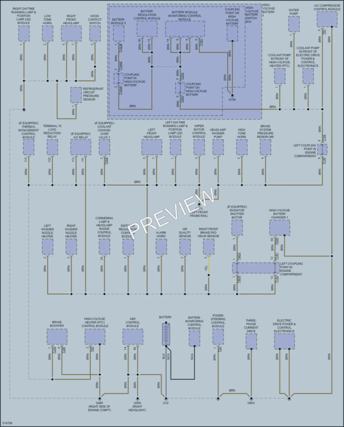 2017 Volkswagen eGolf Ground Distribution wiring diagram preview