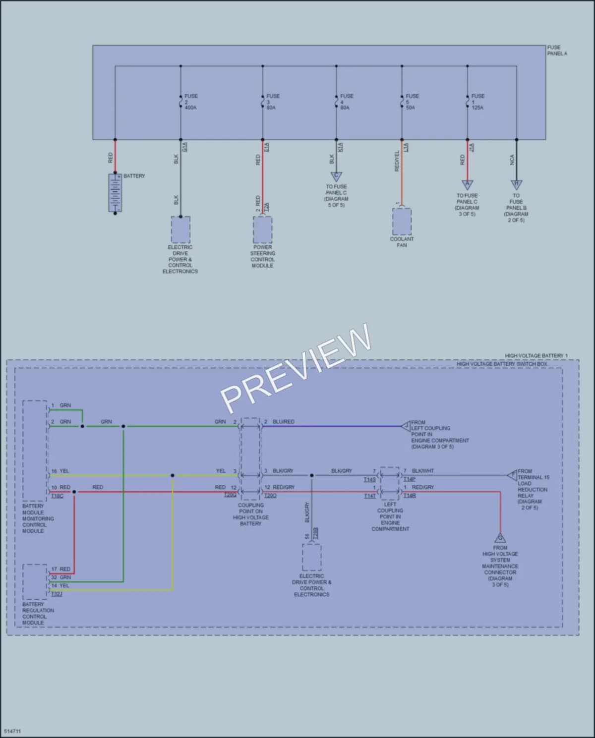 2017 Volkswagen eGolf Power Distribution wiring diagram preview
