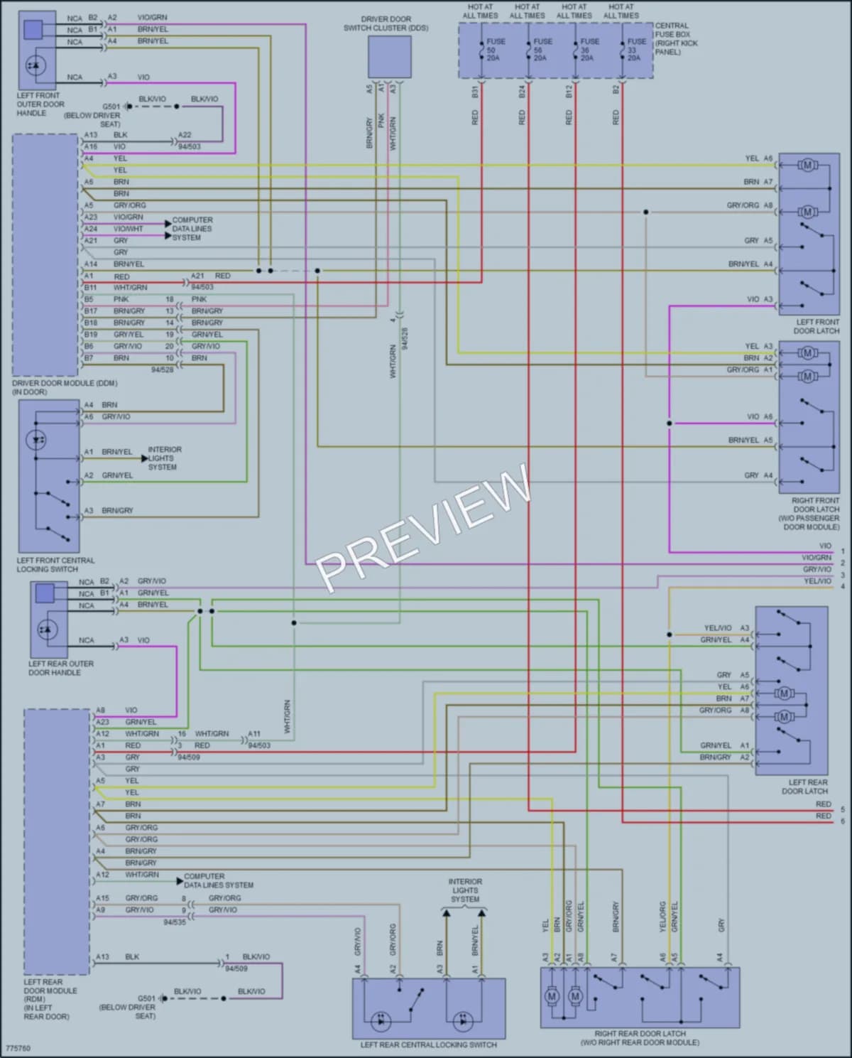 2017 Volvo XC90 Anti Theft wiring diagram preview