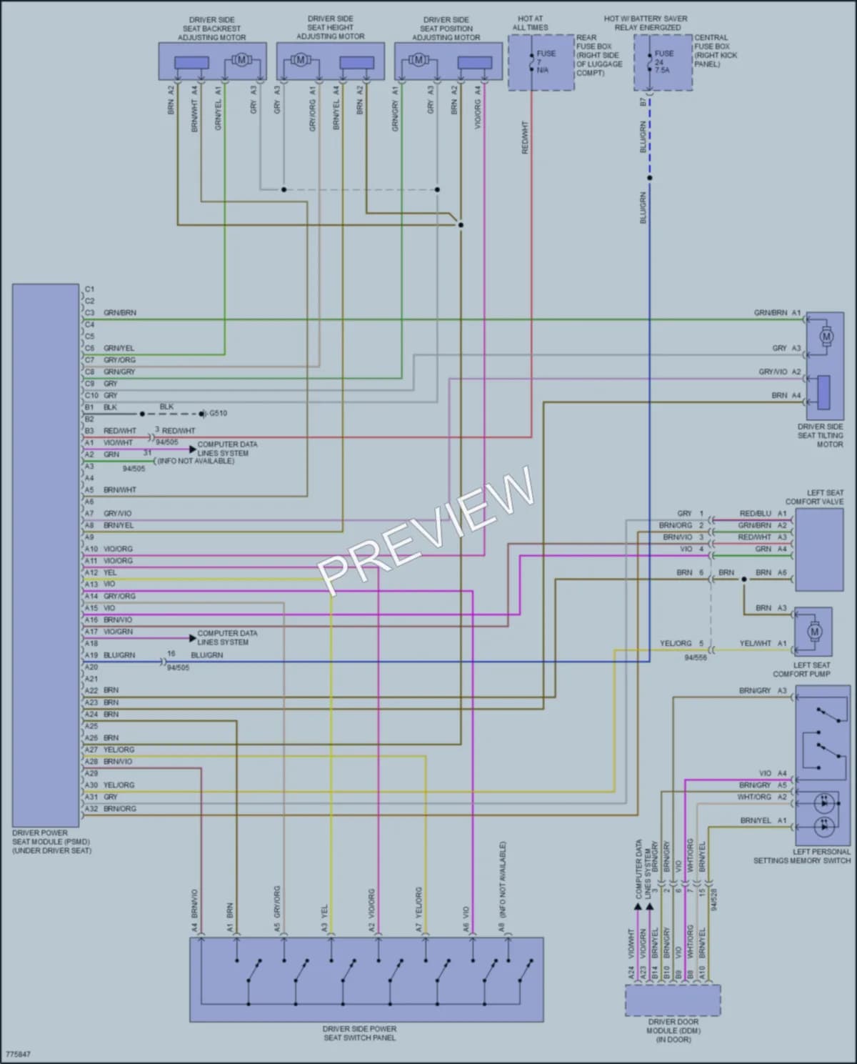 2017 Volvo XC90 Memory Systems wiring diagram preview