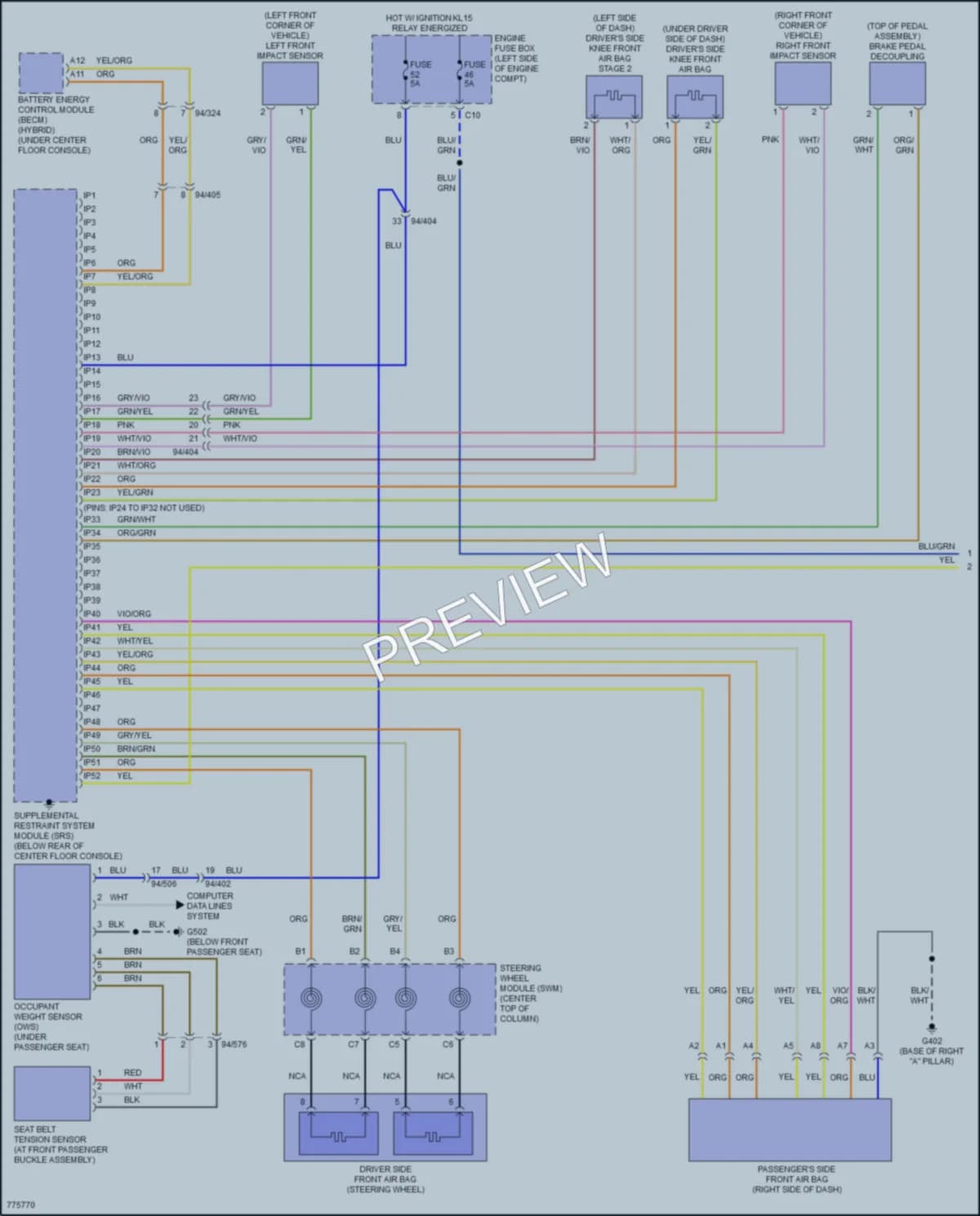 2017 Volvo XC90 Supplemental Restraints wiring diagram preview