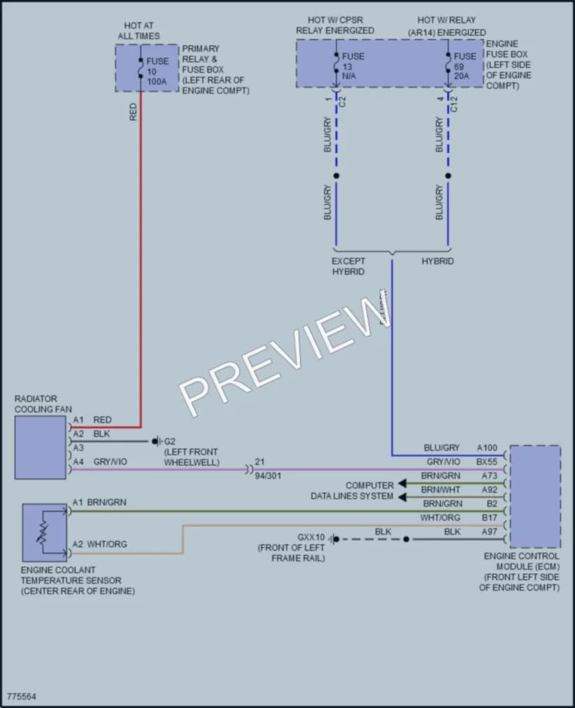 2017 Volvo XC90PlugIn Cooling Fan wiring diagram preview