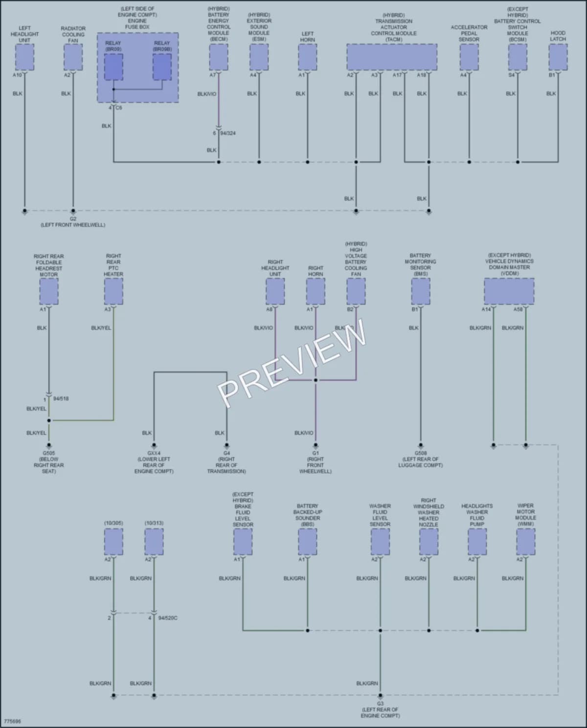 2017 Volvo XC90PlugIn Ground Distribution wiring diagram preview