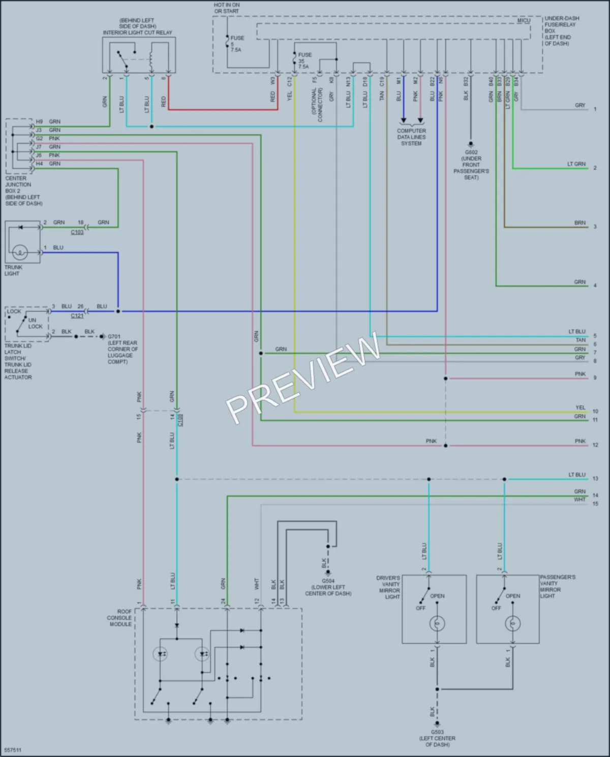 2018 Acura ILX Interior Lights wiring diagram preview