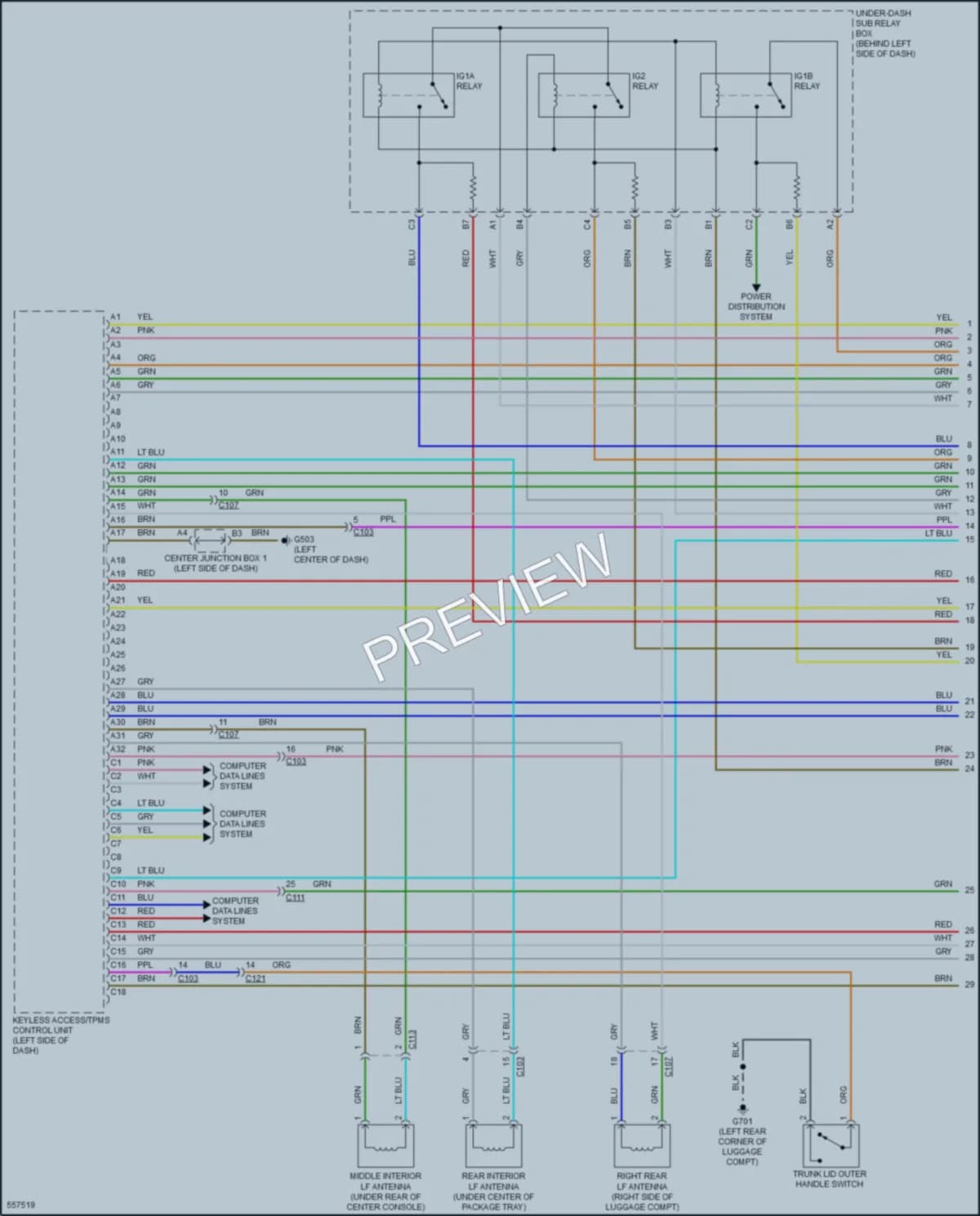 2018 Acura ILX Power Door Locks wiring diagram preview