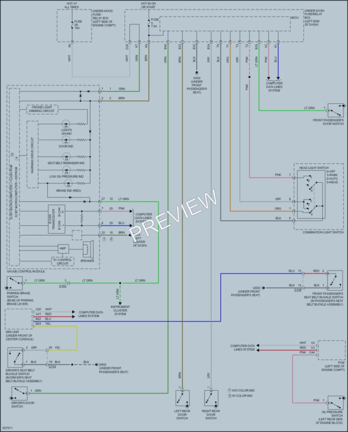 2018 Acura ILX Warning Systems wiring diagram preview