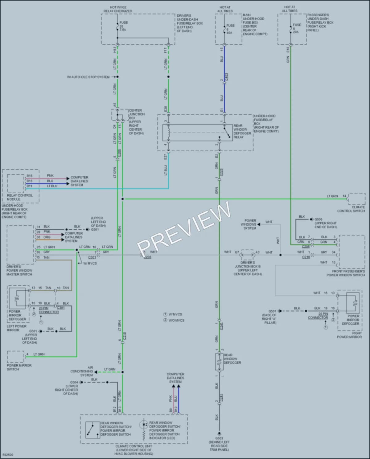 2018 Acura MDX Defoggers wiring diagram preview