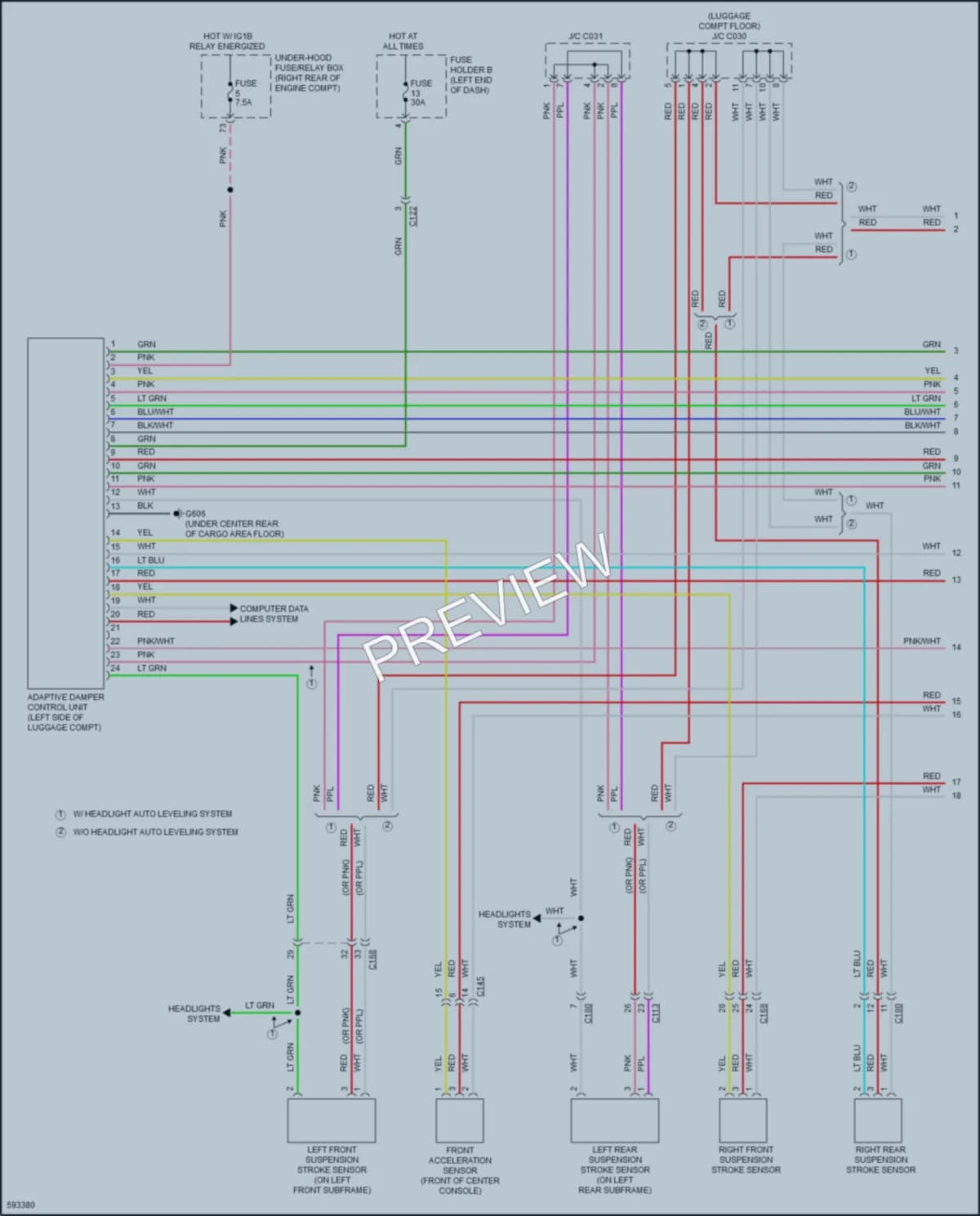 2018 Acura MDX Electronic Suspension wiring diagram preview