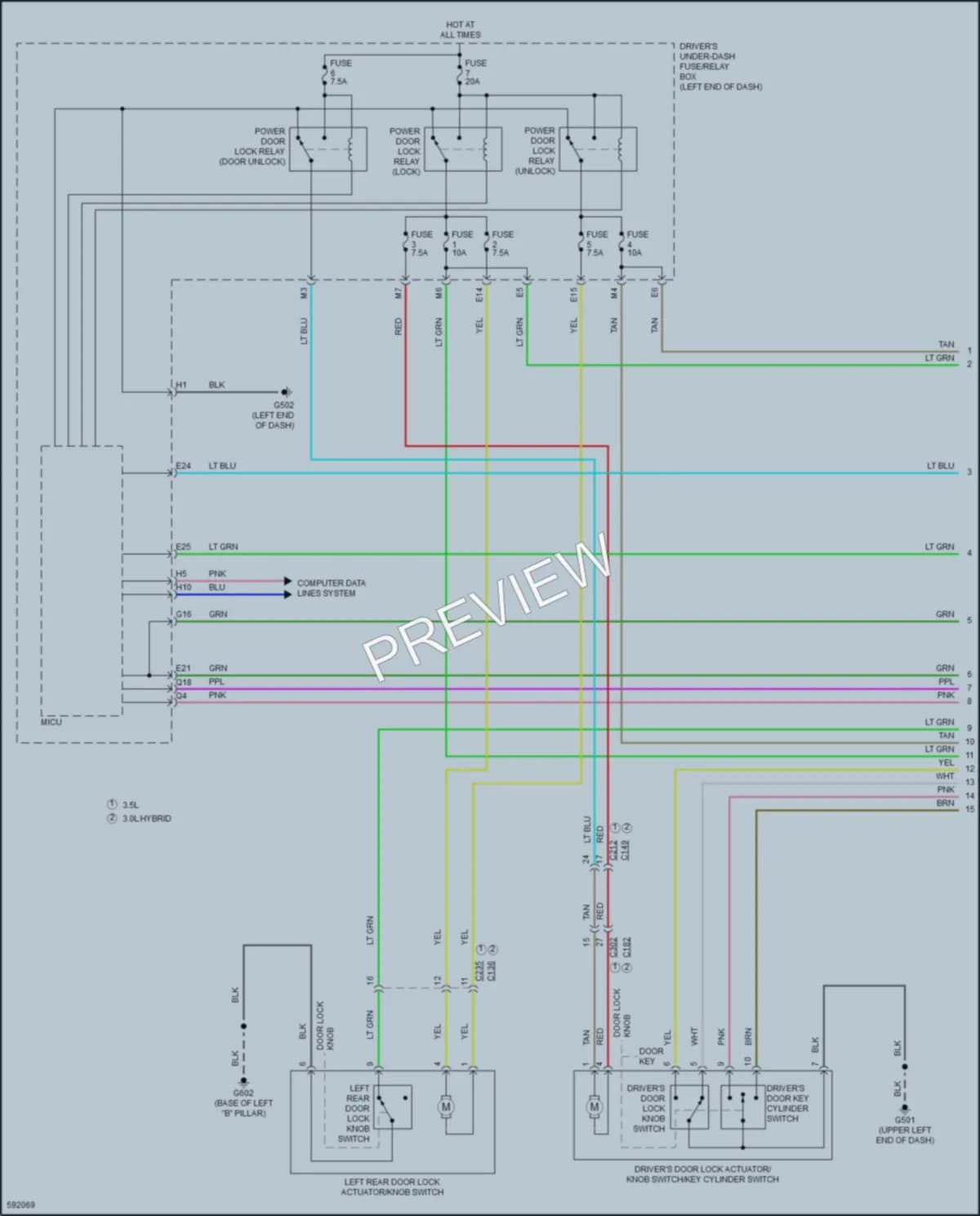 2018 Acura MDX Power Door Locks wiring diagram preview