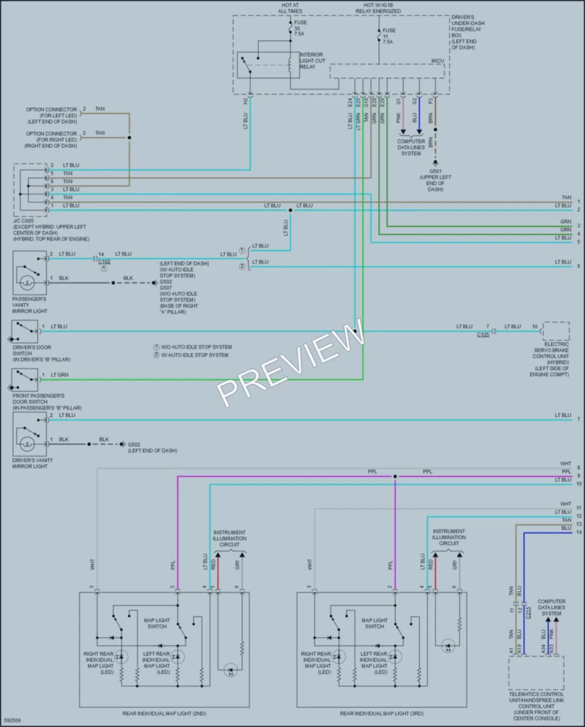 2018 Acura MDXSportHybrid Interior Lights wiring diagram preview