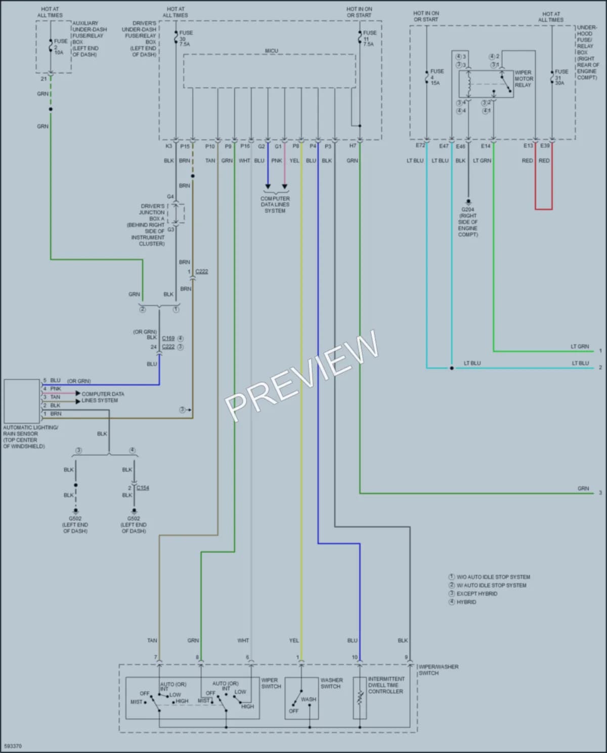 2018 Acura MDXSportHybrid Wiper Washer wiring diagram preview