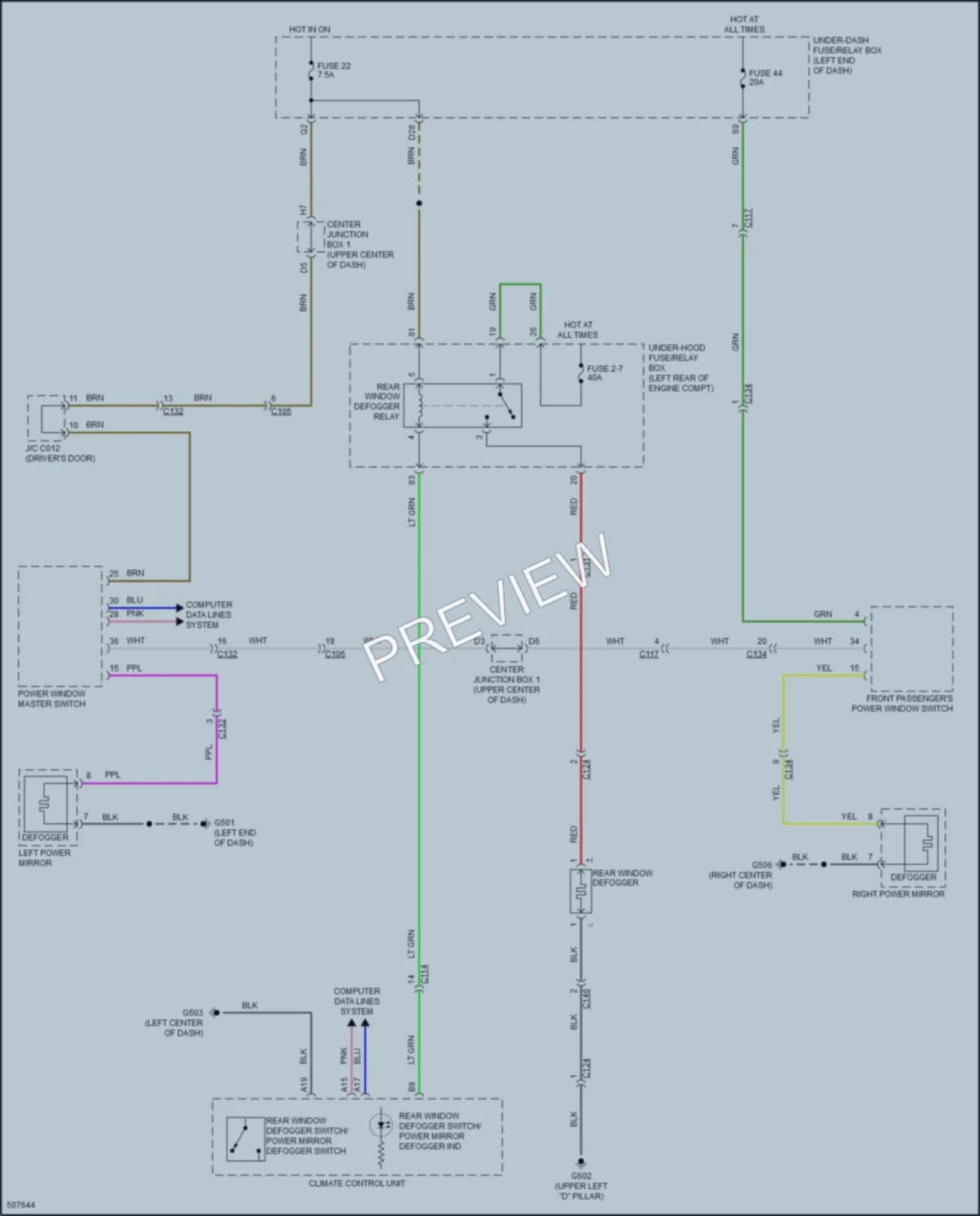2018 Acura RDX Defoggers wiring diagram preview