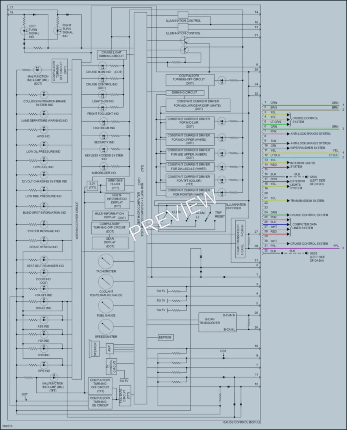 2018 Acura RDX Instrument Cluster wiring diagram preview