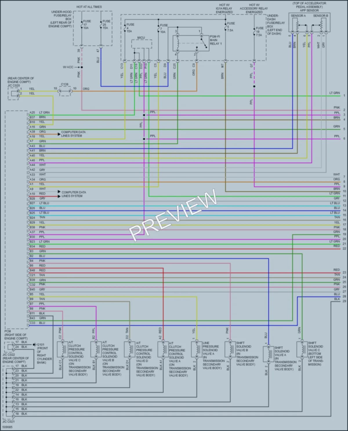 2018 Acura RDX Transmission wiring diagram preview