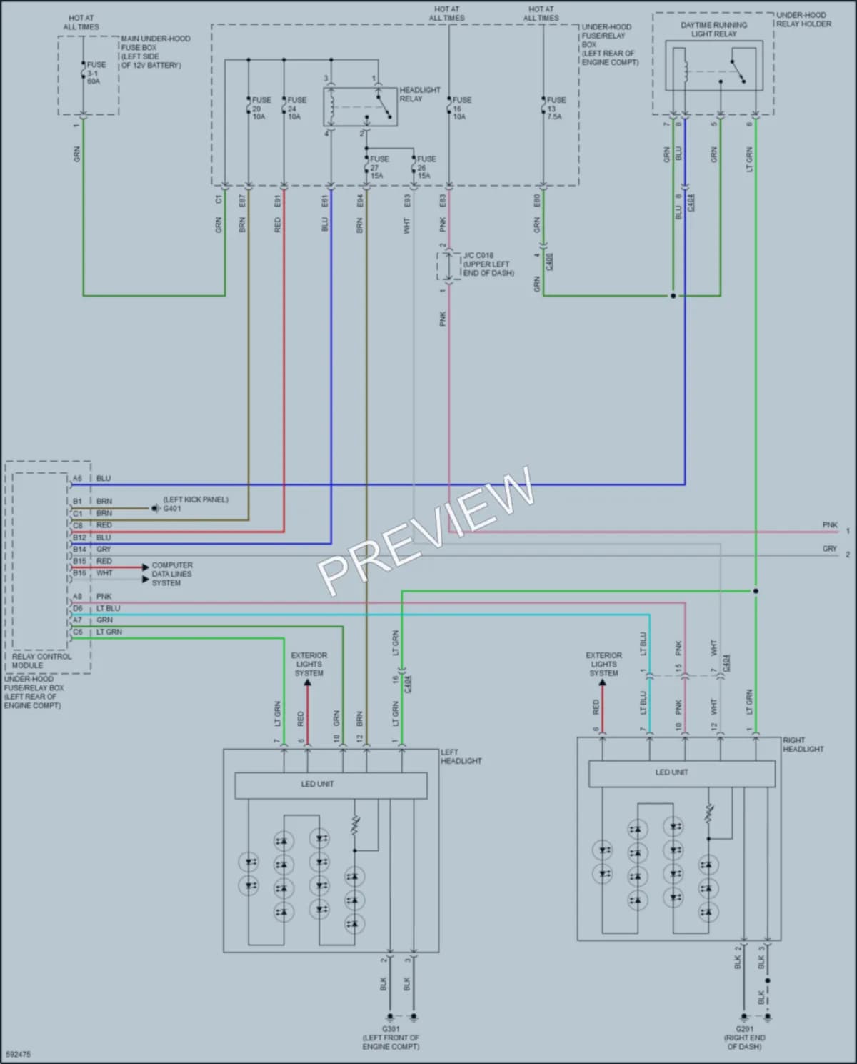 2018 Acura RLX Headlights wiring diagram preview