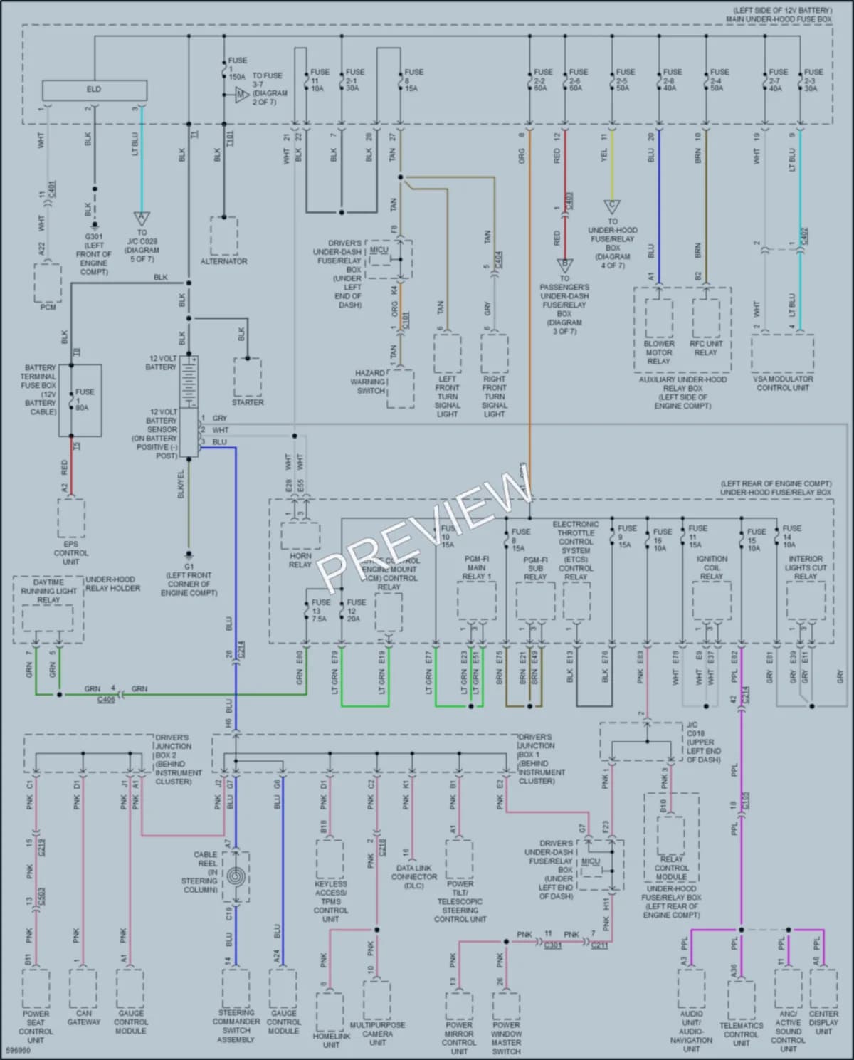 2018 Acura RLX Power Distribution wiring diagram preview