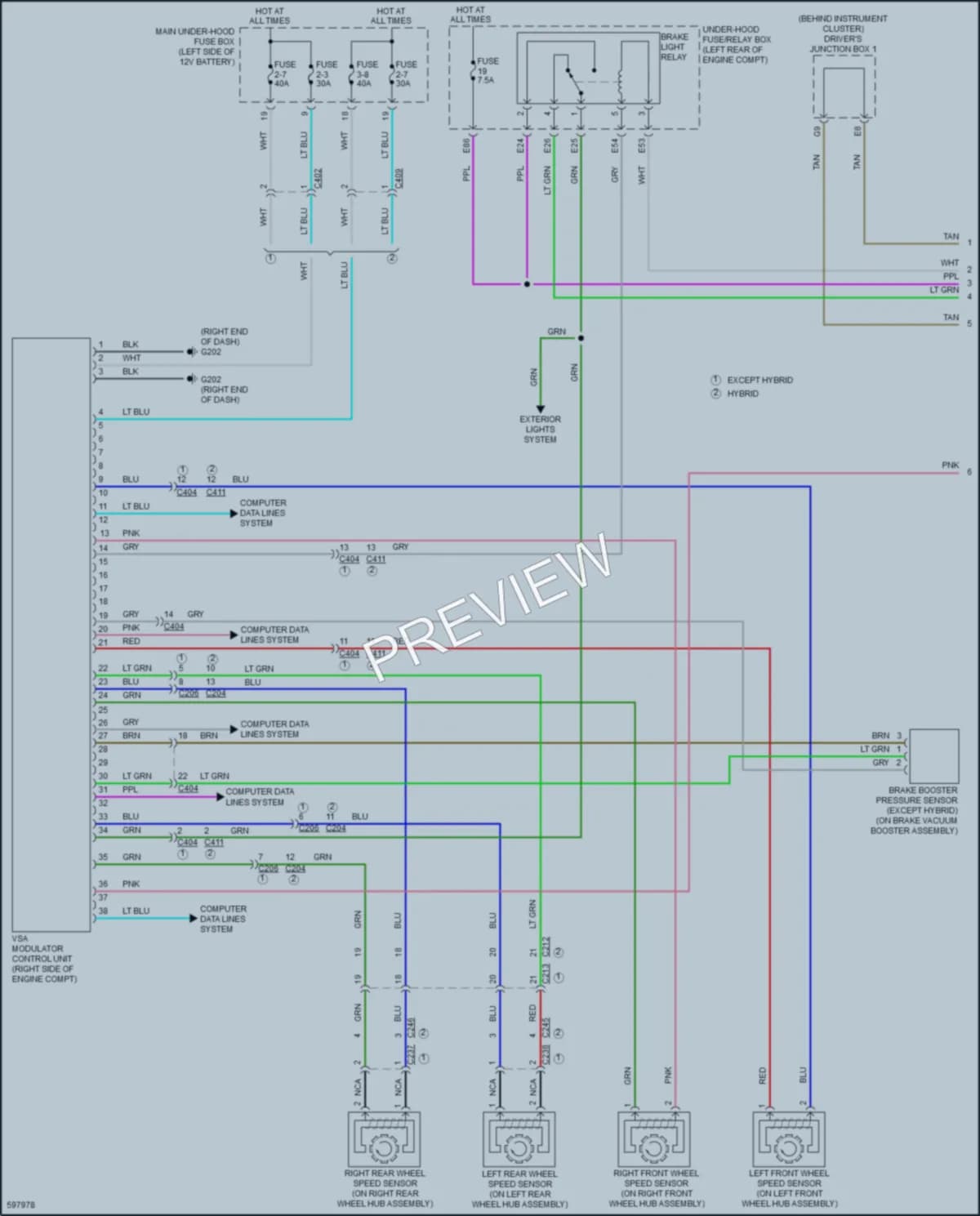 2018 Acura RLXSportHybrid Anti Lock Brakes wiring diagram preview