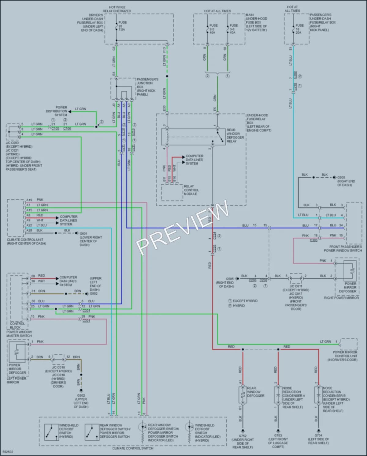 2018 Acura RLXSportHybrid Defoggers wiring diagram preview