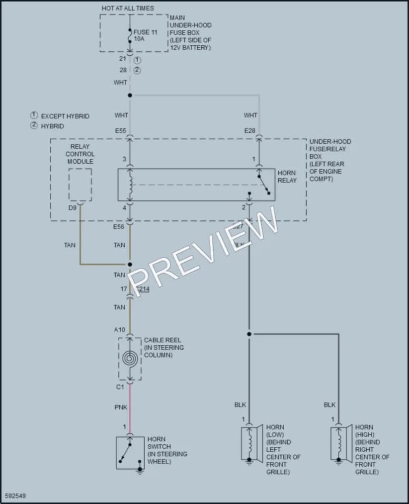 2018 Acura RLXSportHybrid Horn wiring diagram preview