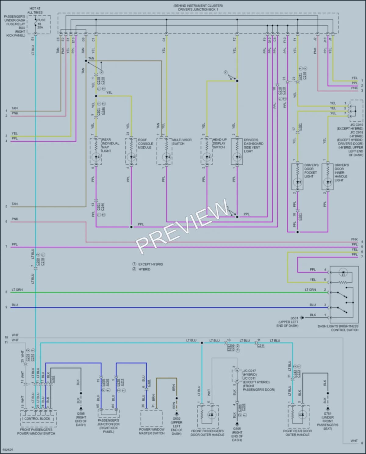 2018 Acura RLXSportHybrid Interior Lights wiring diagram preview