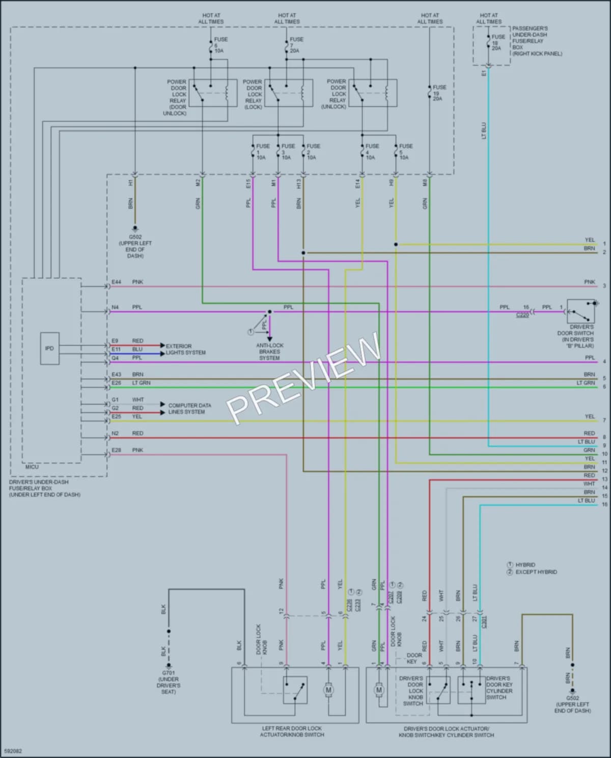2018 Acura RLXSportHybrid Power Door Locks wiring diagram preview