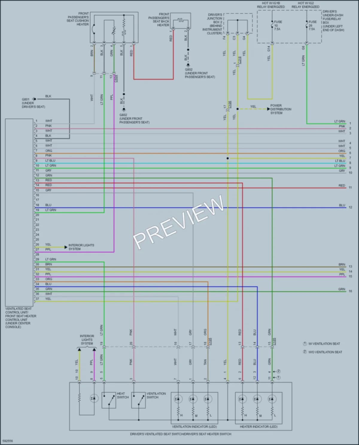 2018 Acura RLXSportHybrid Power Seats wiring diagram preview