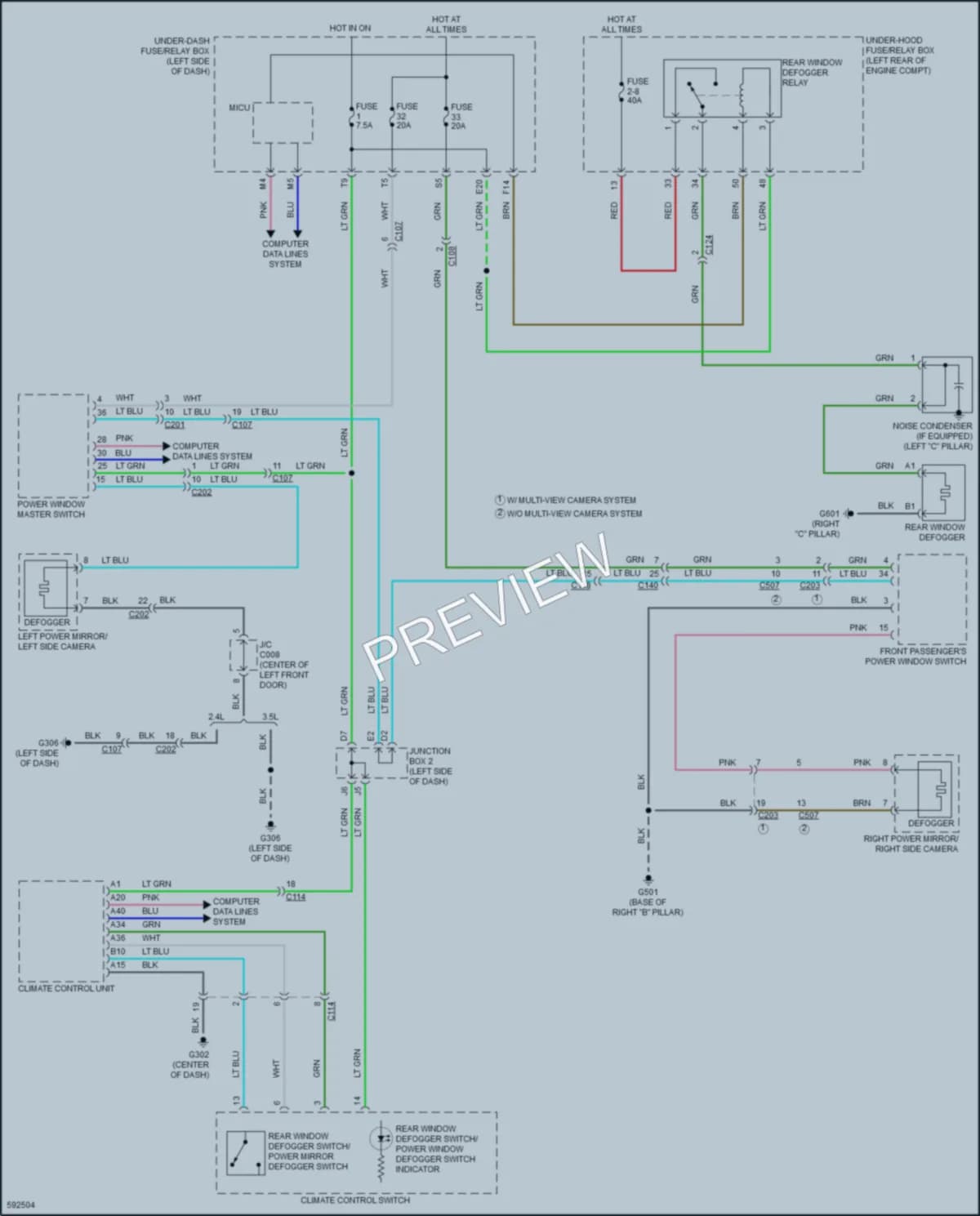 2018 Acura TLX Defoggers wiring diagram preview