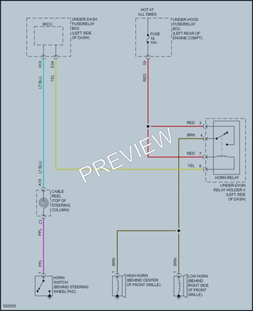 2018 Acura TLX Horn wiring diagram preview