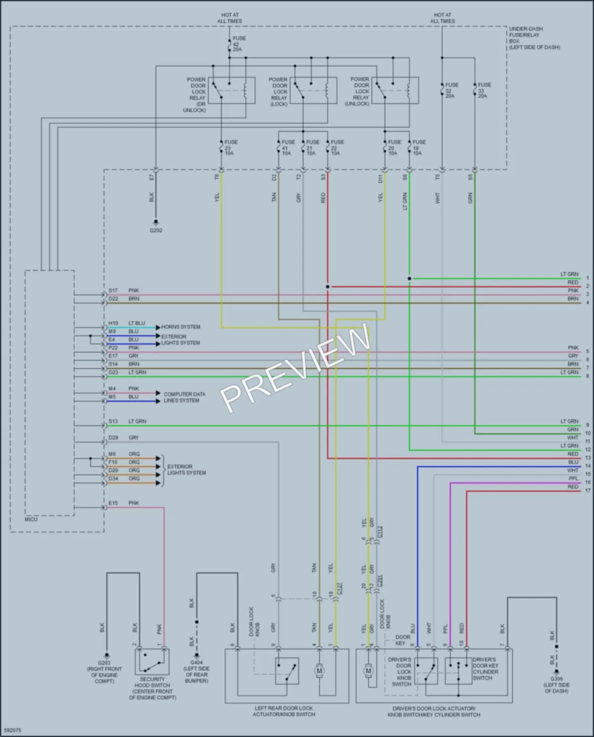 2018 Acura TLX Power Door Locks wiring diagram preview